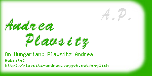 andrea plavsitz business card